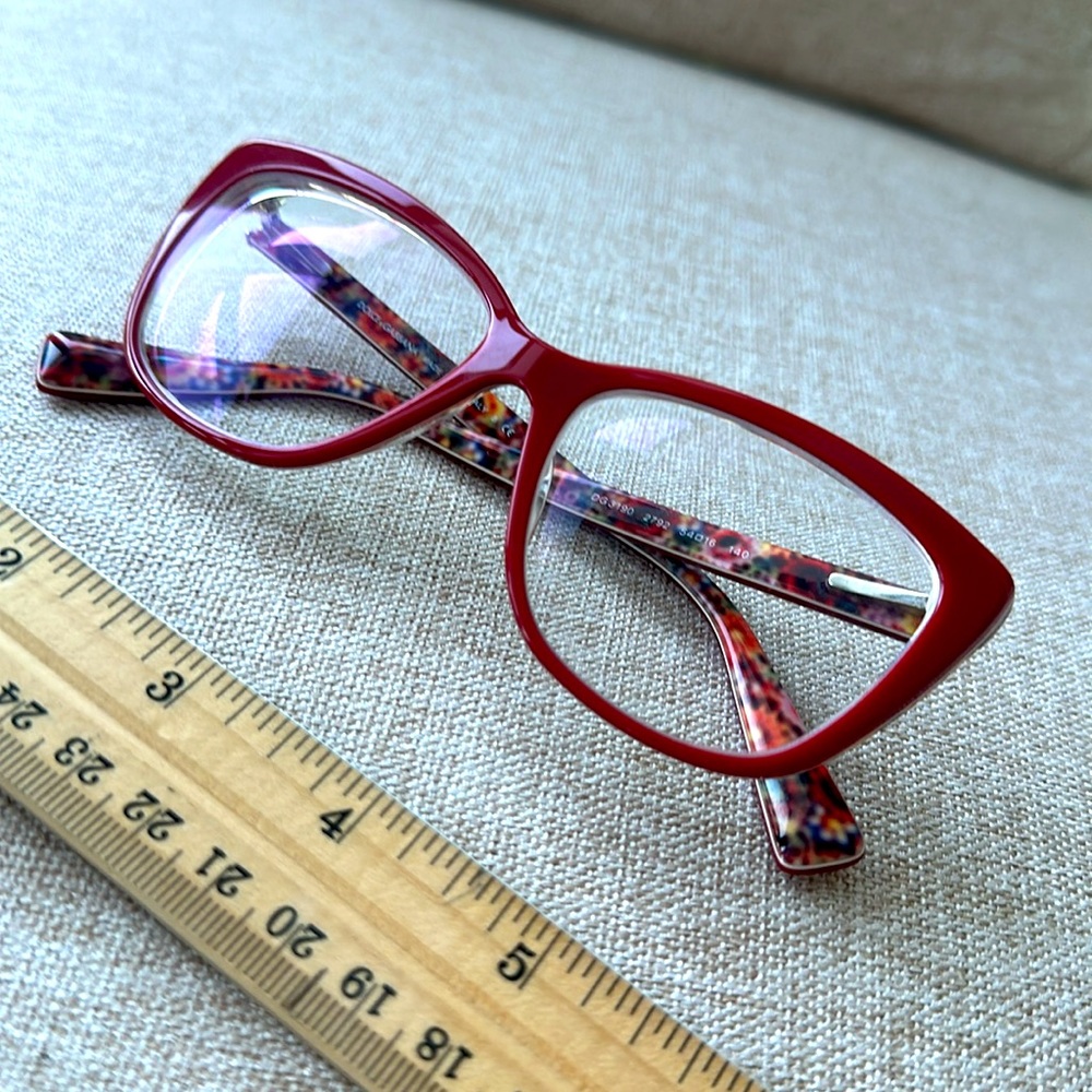 Dolce & Gabbana Red Cat-Eye Glasses with Vibrant Tortoise Arms